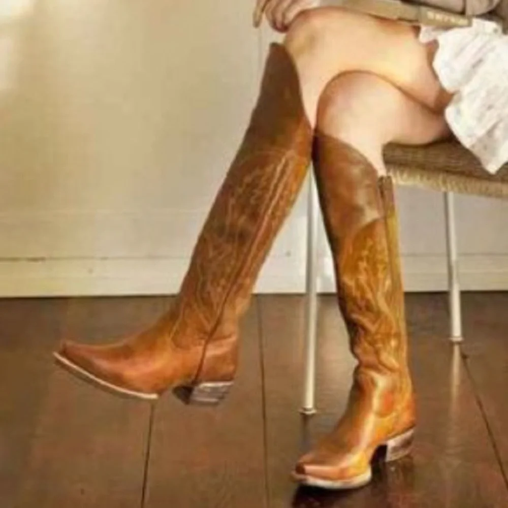 Ariat FLAWED Murrieta Knee-High Leather Cowboy Boots western barn boho women 7.5